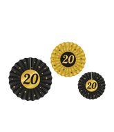 Goud Zwarte Hangdecoratie 20 Jaar 3st